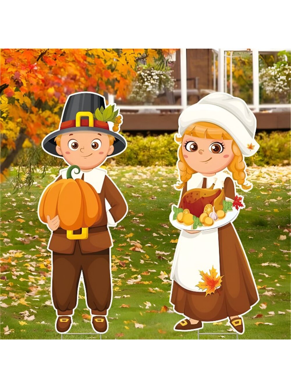 Thanksgiving Decorations Outdoor, Large Thanksgiving Pilgrim Decorations